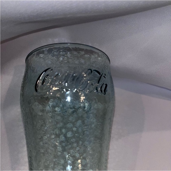 Vintage Pebbled Plastic Coca Cola Embossed Logo Glasses 6.5 Inch Tall Coke - Picture 9 of 16